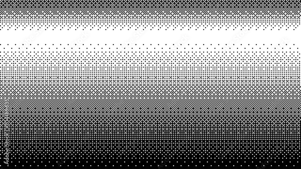 Poster Pixel art gradient, dot scattering, 8 Bit retro video arcade game style background. Dither matrix. Vector screensaver