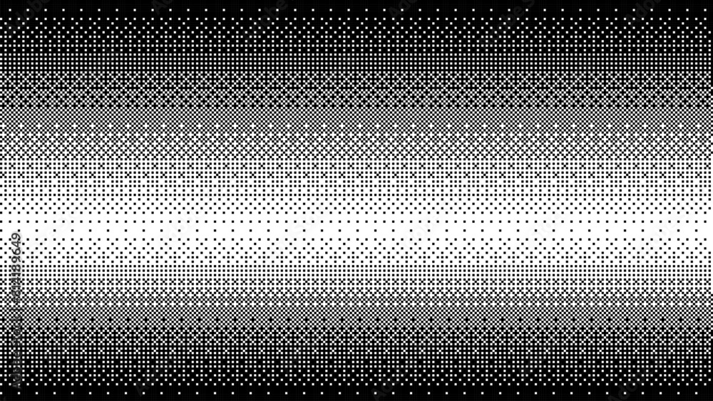 Poster Pixel art gradient, dot scattering, 8 Bit retro video arcade game style background. Dither matrix. Vector screensaver