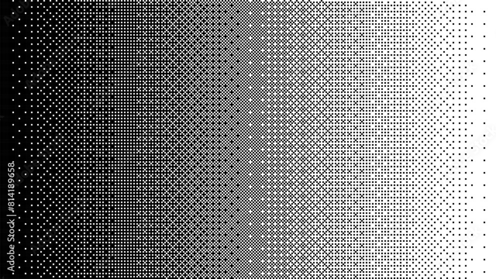 Poster Pixel art gradient, dot scattering, 8 Bit retro video arcade game style background. Dither matrix. Vector screensaver