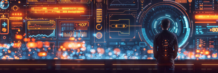 Data science and engineering, digital technology, futuristic tech background