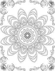 Printable Mandala Coloring Page for Adults. Educational Resources for School for Kids. Adults Coloring Book. Mandala Coloring Activity Worksheet.