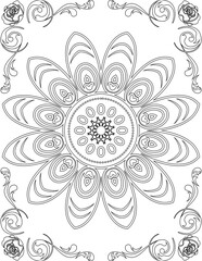 Printable Mandala Coloring Page for Adults. Educational Resources for School for Kids. Adults Coloring Book. Mandala Coloring Activity Worksheet.