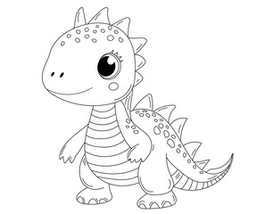Coloring Page For Kids - Cute Dragon Coloring Book Is An Engaging Activity For Young Ones