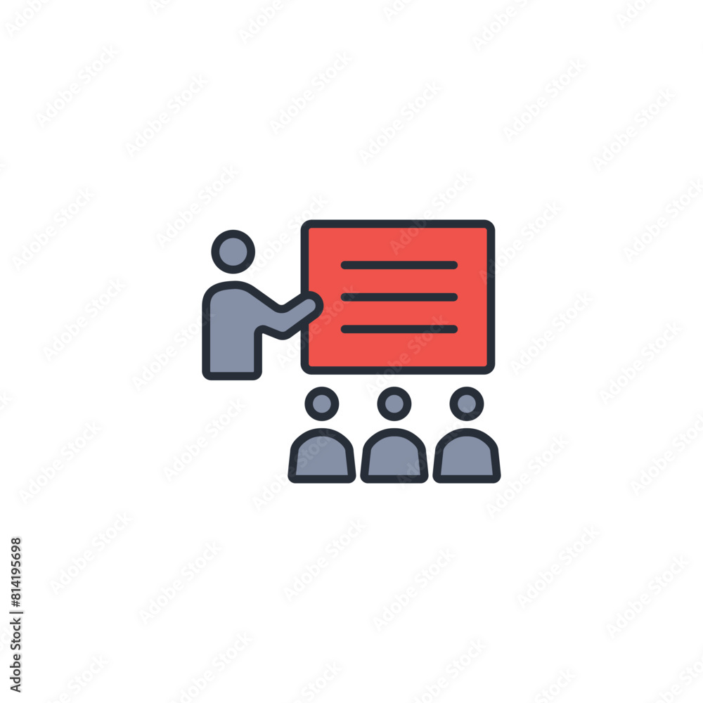 Poster class icon. vector.editable stroke.linear style sign for use web design,logo.symbol illustration.