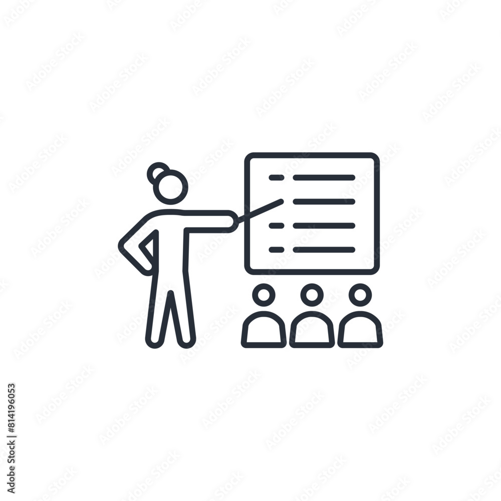 Poster instruct icon. vector.editable stroke.linear style sign for use web design,logo.symbol illustration.
