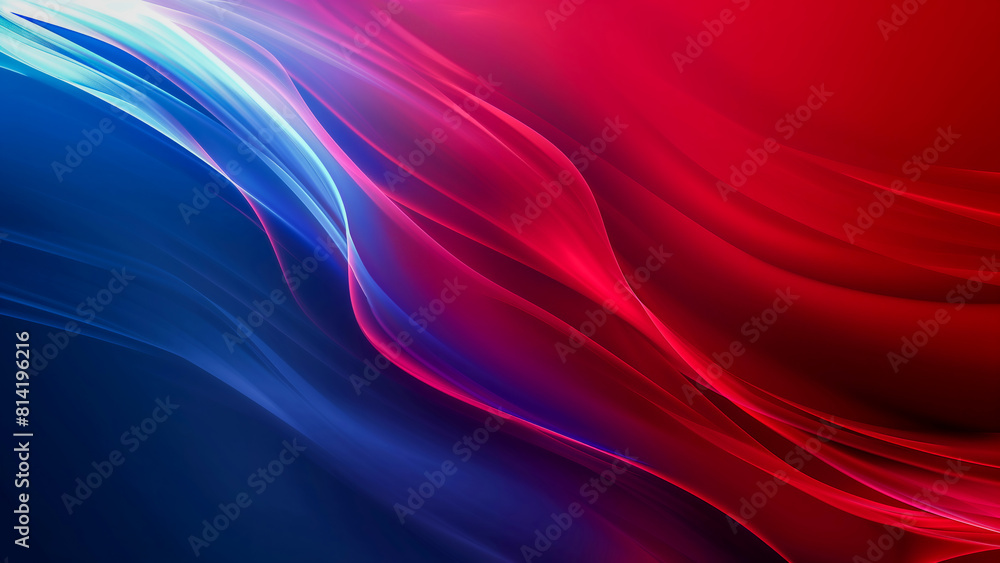 Poster Vibrant Abstract Wave Design in Red and Blue for Dynamic Backgrounds and Eye-Catching Displays, Inviting a Sense of Movement Flow Color Palette and Smooth Visual Texture 8K Wallpaper High-resolution