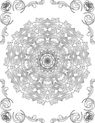 Printable Mandala Coloring Page for Adults. Educational Resources for School for Kids. Adults Coloring Book. Mandala Coloring Activity Worksheet.