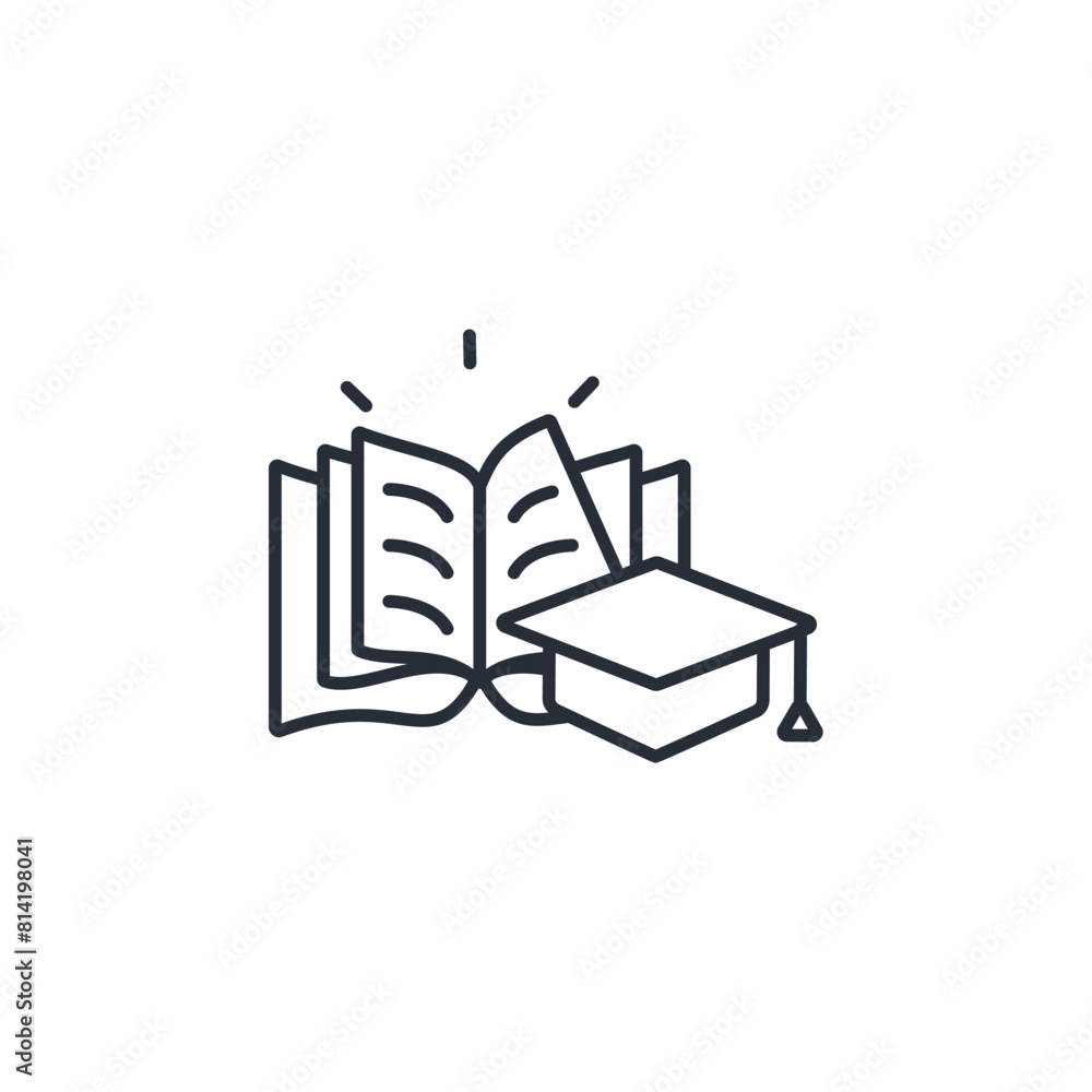 Poster study icon. vector.editable stroke.linear style sign for use web design,logo.symbol illustration.