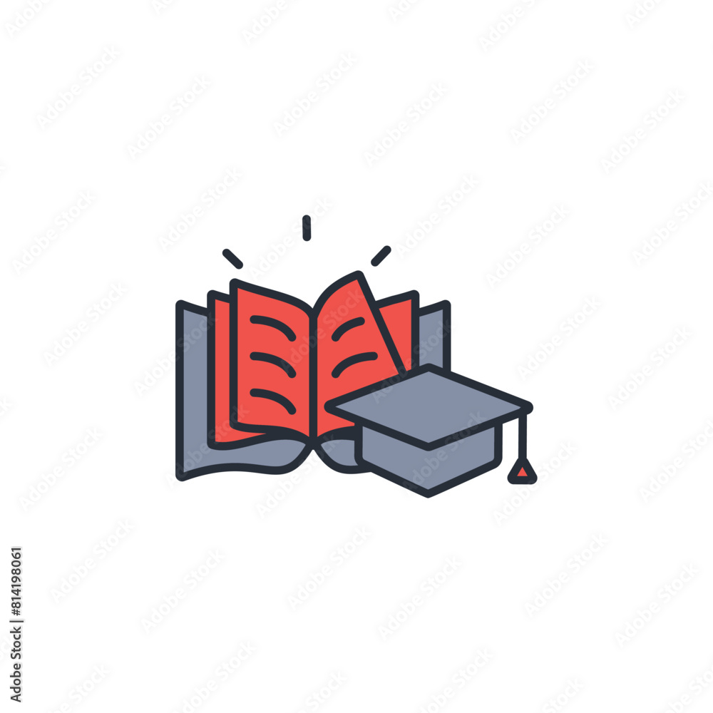 Poster study icon. vector.editable stroke.linear style sign for use web design,logo.symbol illustration.