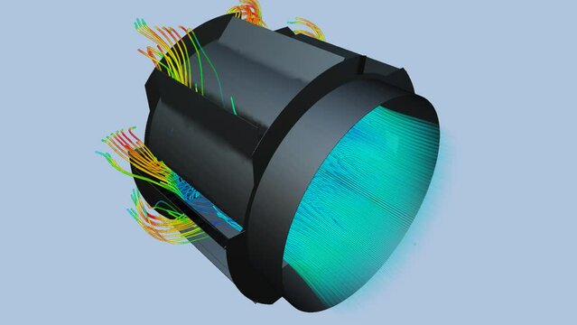 Industrial mixer duct airflow simulation - CFD simulation Computational fluid dynamics