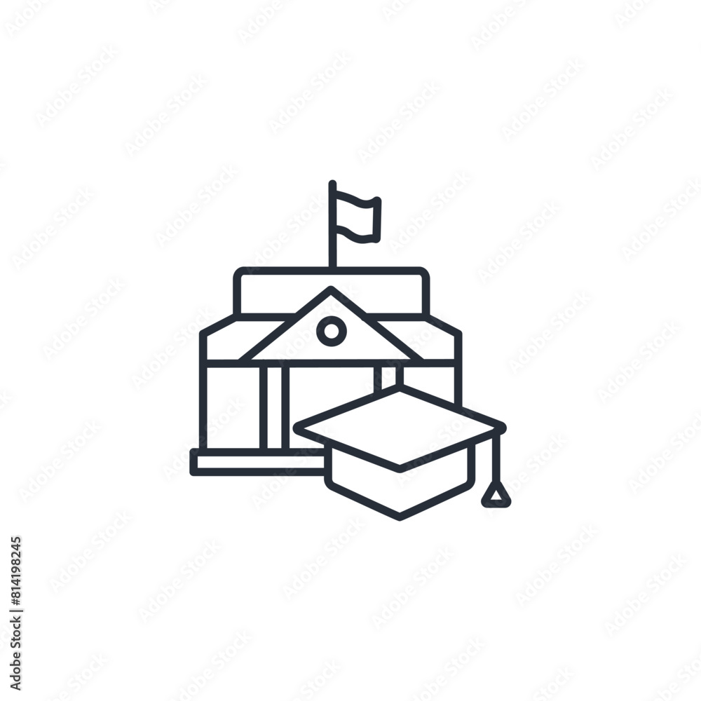 Poster university icon. vector.editable stroke.linear style sign for use web design,logo.symbol illustratio