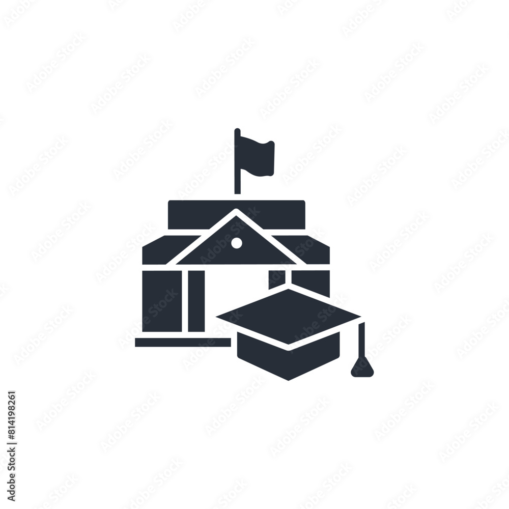 Poster university icon. vector.editable stroke.linear style sign for use web design,logo.symbol illustratio