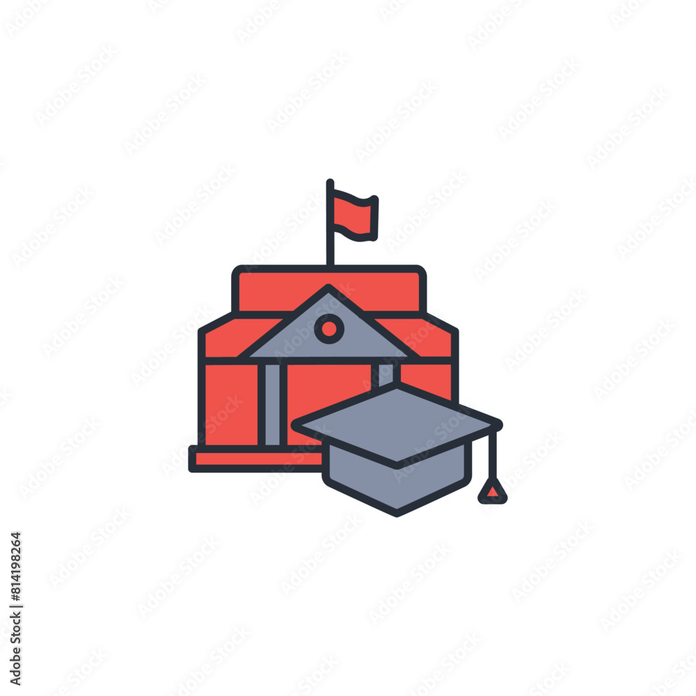 Poster university icon. vector.editable stroke.linear style sign for use web design,logo.symbol illustratio