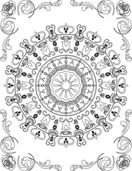 Printable Mandala Coloring Page for Adults. Educational Resources for School for Kids. Adults Coloring Book. Mandala Coloring Activity Worksheet.