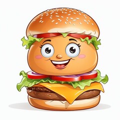 Happy Cheeseburger Character