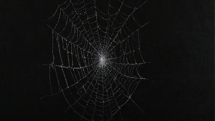Spider web on black background