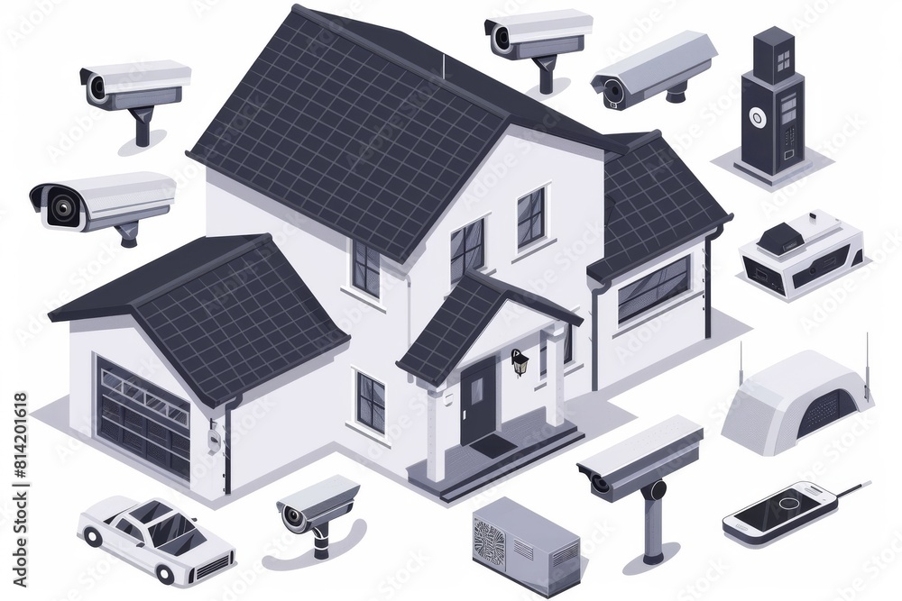 Poster cctv wireless automation technology integrates internet data for secure wired and wireless communica