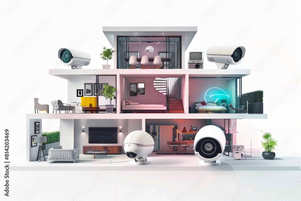 Poster ctv networking employs wireless protocols for protection, integrating smart home cctv with reliable 