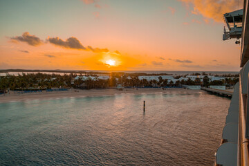 Obraz premium Grand Turk, Turks and Caicos during a Caribbean cruise - View from room