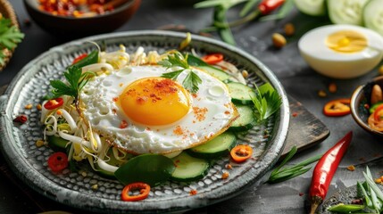 Fried Eggs with Climbing Wattle in Round Ball shape Ac