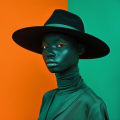 A bold fashion statement with a model styled for a summer party shoot, expressing travel and vacation themes