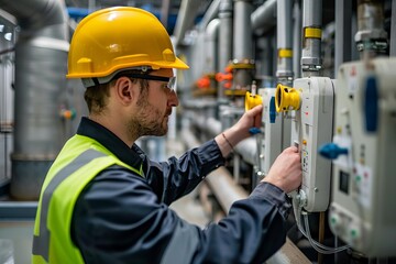 An environmental engineer at a water treatment plant monitoring flow and quality to optimize operations
