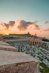Fototapeta premium Cemetery near Castillo San Felipe del Morro in Old San Juan, Puerto Rico