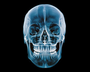 Detailed Human Skull X-Ray Image Showcasing Dental Structure