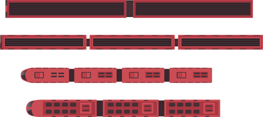 top view flat type of transport train