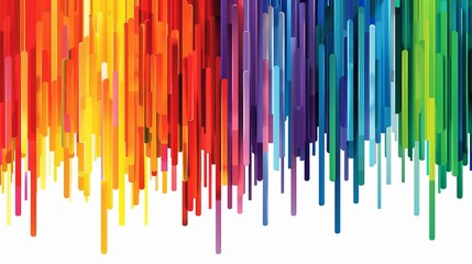 LGBT Pride Month Representation with Diagonal Rainbow Stripe Pattern on Poster Layout, Conveying Movement and Diversity, Isolated on White Background