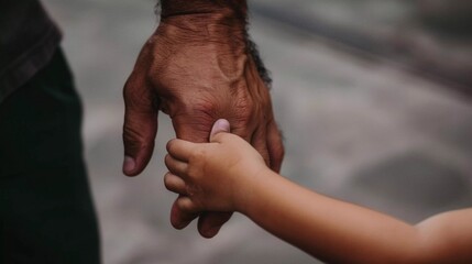 A Father's Grip: Unwavering Love and Support in a Tiny Hand (Paternal Bond)