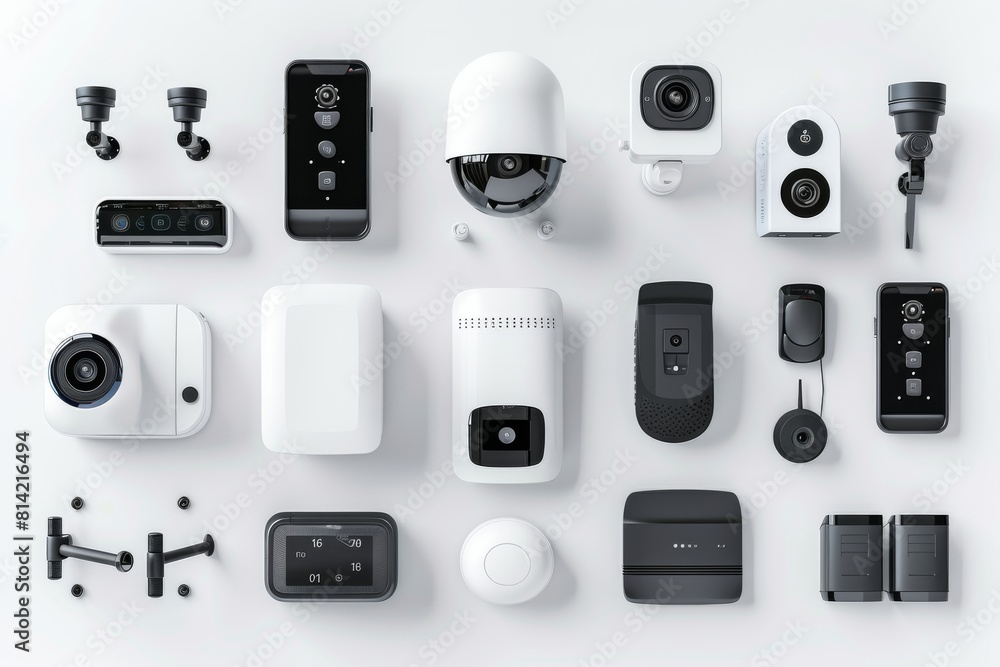 Poster electronic sensors and cctv integrate secure ssl protocol surveillance, sound alarm communication, a