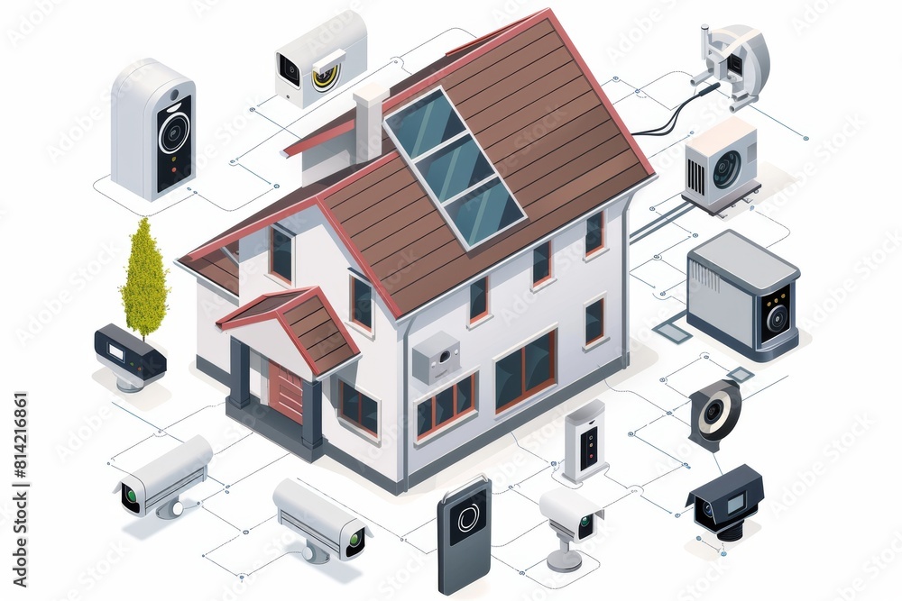 Poster cctv surveillance and ssl protocol underpin secure, electronic monitoring systems with sound alarm c