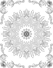 Printable Mandala Coloring Page for Adults. Educational Resources for School for Kids. Adults Coloring Book. Mandala Coloring Activity Worksheet.