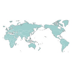 Map of world. an isolated map of the world