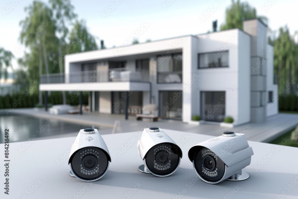 Poster electronic monitoring and ssl protocol in secure surveillance setups feature cctv, sound alarms, and