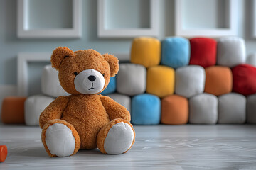 A collection of colorful toys arranged neatly on a pristine white background, offering a diverse range of playtime possibilities and childhood nostalgia