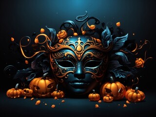 "Midnight Masquerade: Intriguing Free Vector Gradient Halloween Background"