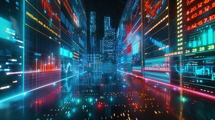 Fototapeta premium Stock market and trading, digital graph, financial or forex graph chart business