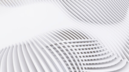 Obraz premium Abstract Curved Shapes. White Circular Background.