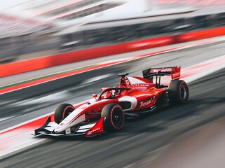 Formula 1 Racing Cars on Track Racing car speeding on track with motion blur
