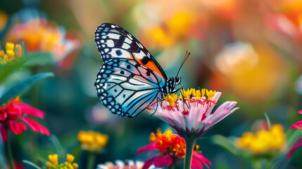 Fototapeta premium Image of butterfly perching on flower.