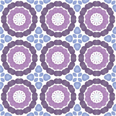 Patrón sin costuras efecto acuarela caidoscopio. Estampado. Textura. Fondo. Repetición infinita. Vintage. Colores fríos