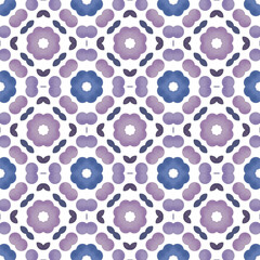 Patrón sin costuras efecto acuarela caidoscopio. Estampado. Textura. Fondo. Repetición infinita. Vintage. Colores fríos