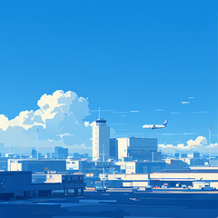 Emerging into the Clear Blue Sky: An Airport Adventure Begins