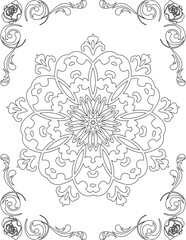 Printable Mandala Coloring Page for Adults. Educational Resources for School for Kids. Adults Coloring Book. Mandala Coloring Activity Worksheet.