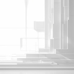 A Futuristic Asymmetrical White Cube Arrangement for Architectural and Design Inspiration