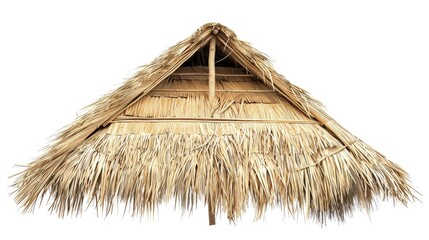 Thatching straw roof isolated on white background