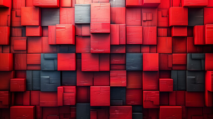 red 3D cube box geometric pattern, shift geometry texture. Wall Art Design for Home Decor, 4K Wallpaper and Background for desktop, laptop, Computer, Tablet, Mobile Cell Phone, Smartphone, Cellphone