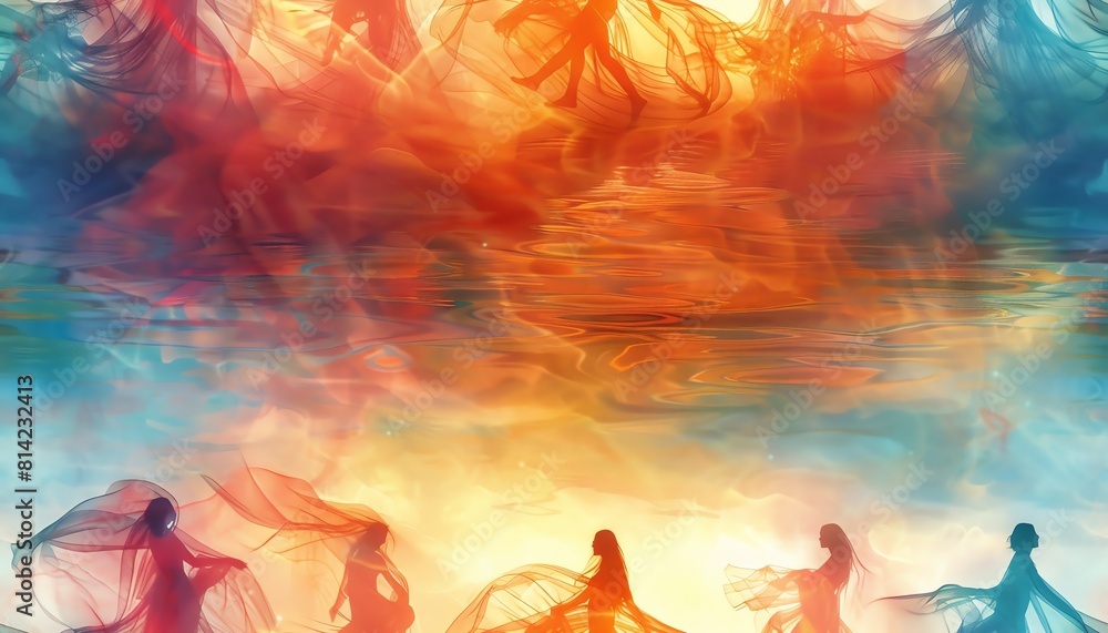 Poster capture a striking fusion of futuristic technologies and traditional dance forms in a sweeping panor